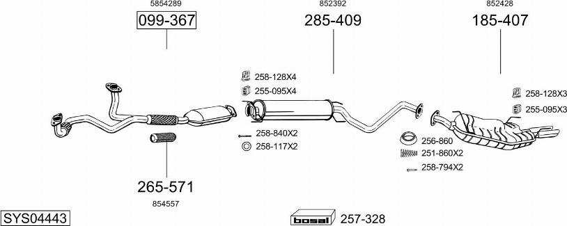 Bosal SYS04443 - Impianto gas scarico autozon.pro