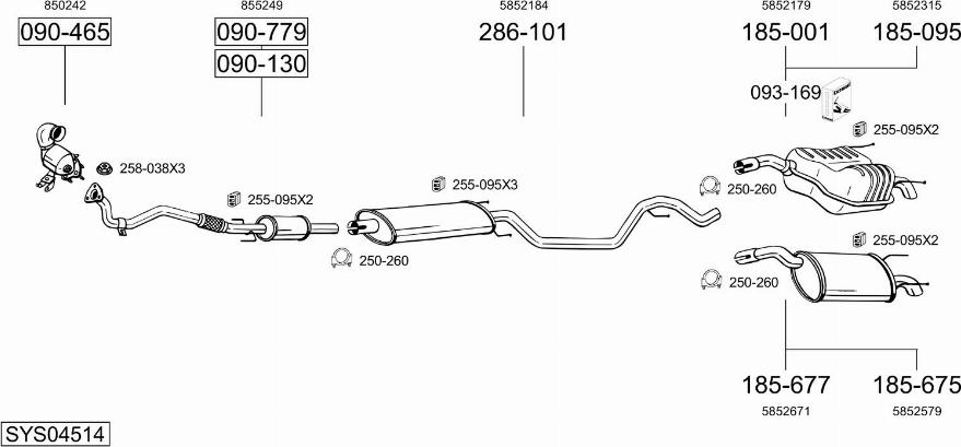 Bosal SYS04514 - Impianto gas scarico autozon.pro