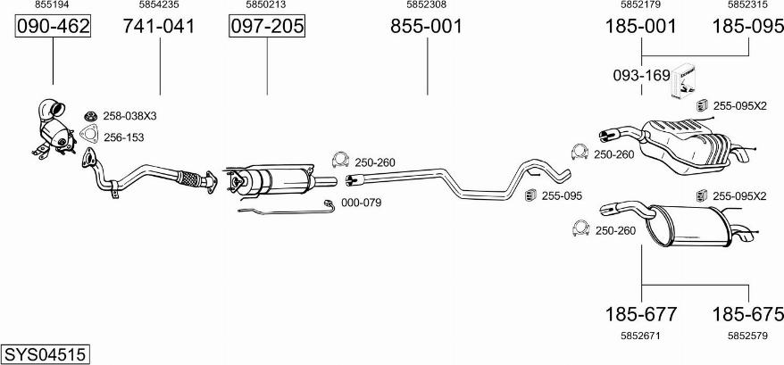 Bosal SYS04515 - Impianto gas scarico autozon.pro