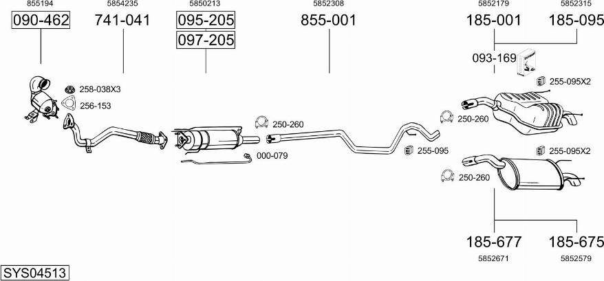 Bosal SYS04513 - Impianto gas scarico autozon.pro