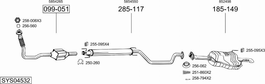 Bosal SYS04532 - Impianto gas scarico autozon.pro