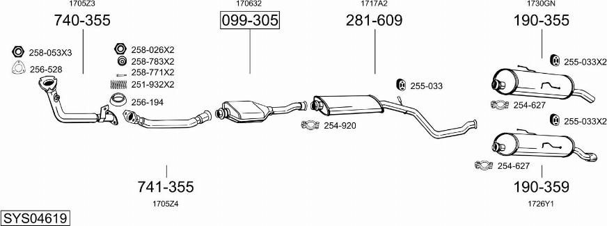 Bosal SYS04619 - Impianto gas scarico autozon.pro