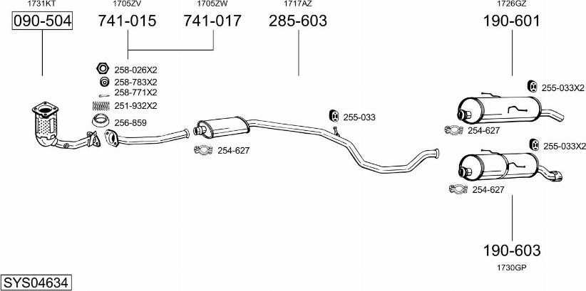 Bosal SYS04634 - Impianto gas scarico autozon.pro