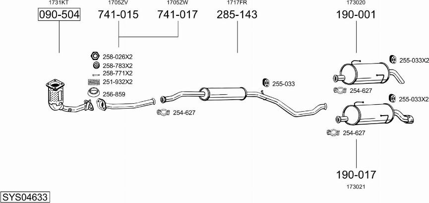 Bosal SYS04633 - Impianto gas scarico autozon.pro