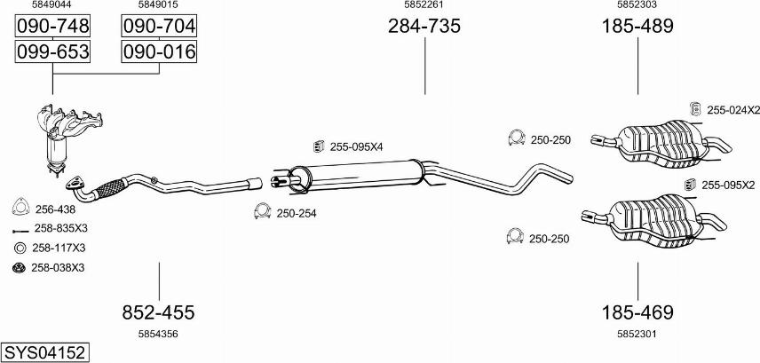 Bosal SYS04152 - Impianto gas scarico autozon.pro