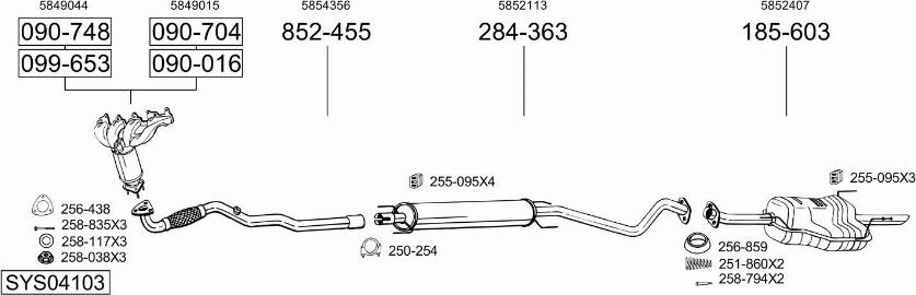 Bosal SYS04103 - Impianto gas scarico autozon.pro