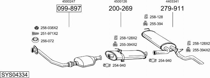 Bosal SYS04334 - Impianto gas scarico autozon.pro