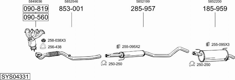 Bosal SYS04331 - Impianto gas scarico autozon.pro