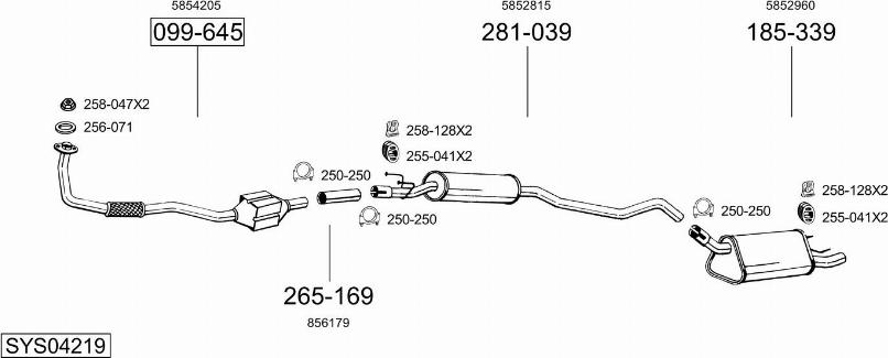 Bosal SYS04219 - Impianto gas scarico autozon.pro