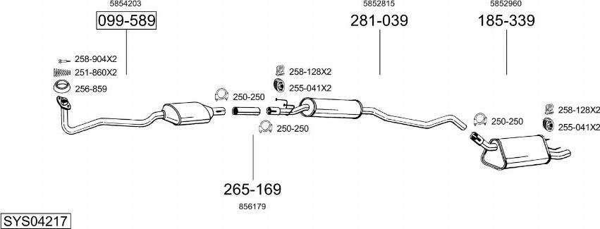 Bosal SYS04217 - Impianto gas scarico autozon.pro