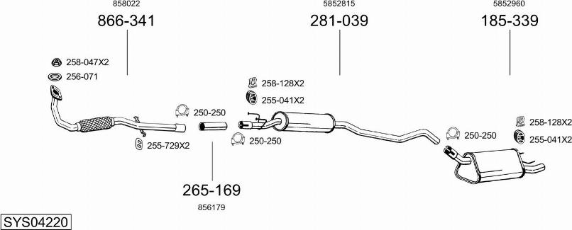 Bosal SYS04220 - Impianto gas scarico autozon.pro