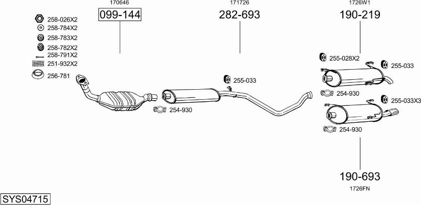 Bosal SYS04715 - Impianto gas scarico autozon.pro