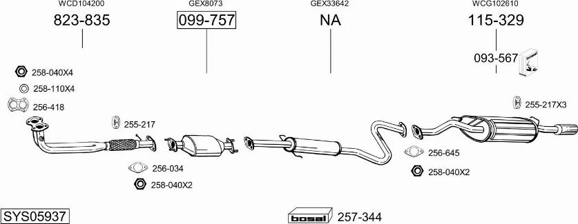 Bosal SYS05937 - Impianto gas scarico autozon.pro