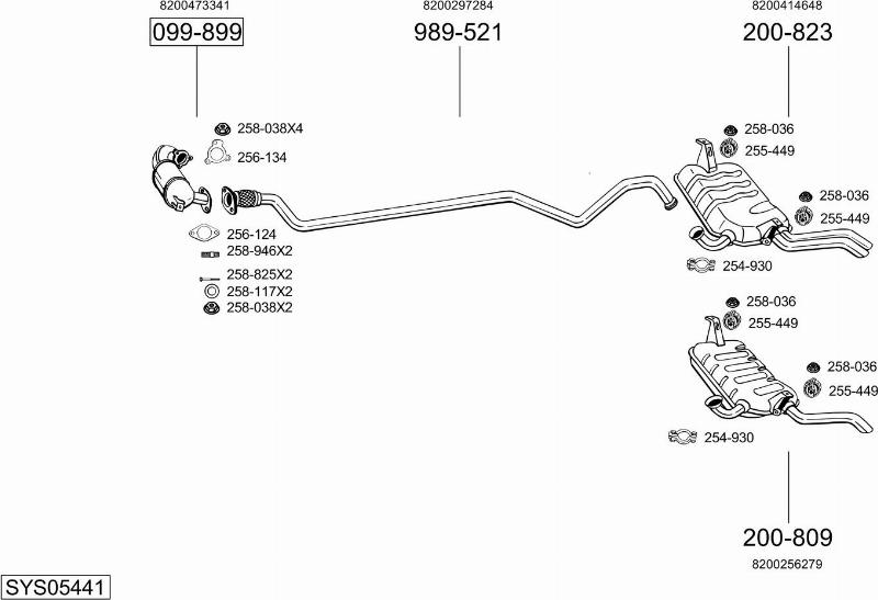 Bosal SYS05441 - Impianto gas scarico autozon.pro