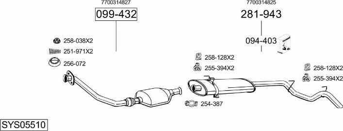 Bosal SYS05510 - Impianto gas scarico autozon.pro