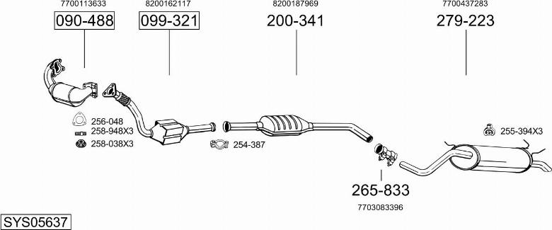 Bosal SYS05637 - Impianto gas scarico autozon.pro