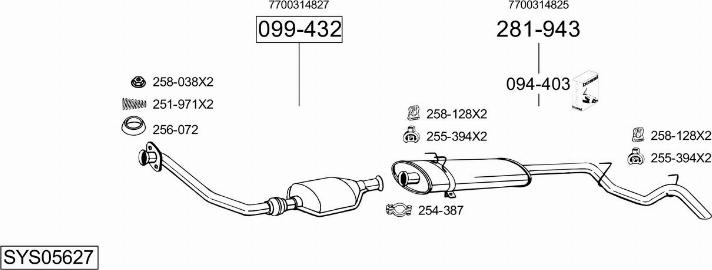 Bosal SYS05627 - Impianto gas scarico autozon.pro