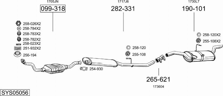 Bosal SYS05056 - Impianto gas scarico autozon.pro