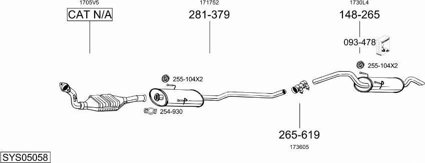 Bosal SYS05058 - Impianto gas scarico autozon.pro