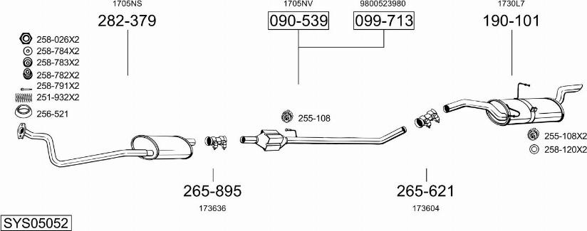 Bosal SYS05052 - Impianto gas scarico autozon.pro