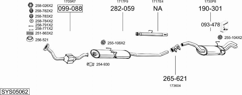 Bosal SYS05062 - Impianto gas scarico autozon.pro