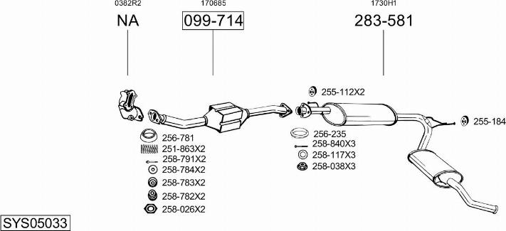 Bosal SYS05033 - Impianto gas scarico autozon.pro