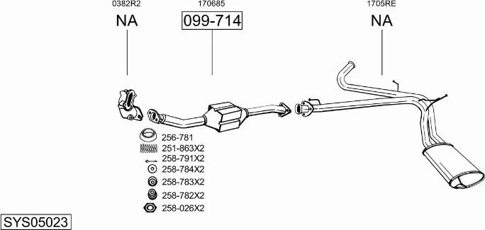 Bosal SYS05023 - Impianto gas scarico autozon.pro