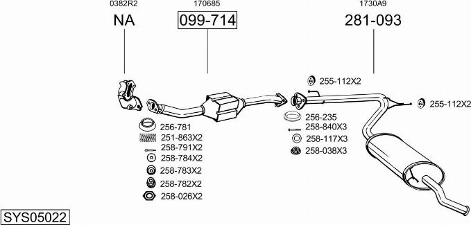 Bosal SYS05022 - Impianto gas scarico autozon.pro