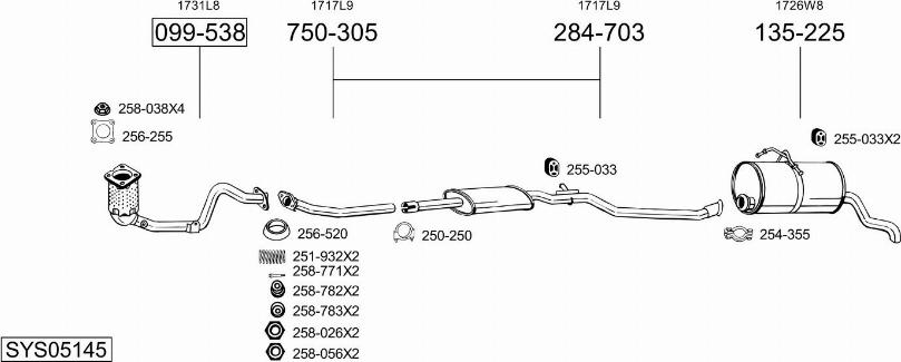 Bosal SYS05145 - Impianto gas scarico autozon.pro