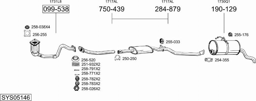 Bosal SYS05146 - Impianto gas scarico autozon.pro