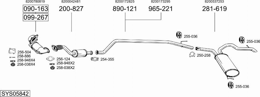 Bosal SYS05842 - Impianto gas scarico autozon.pro