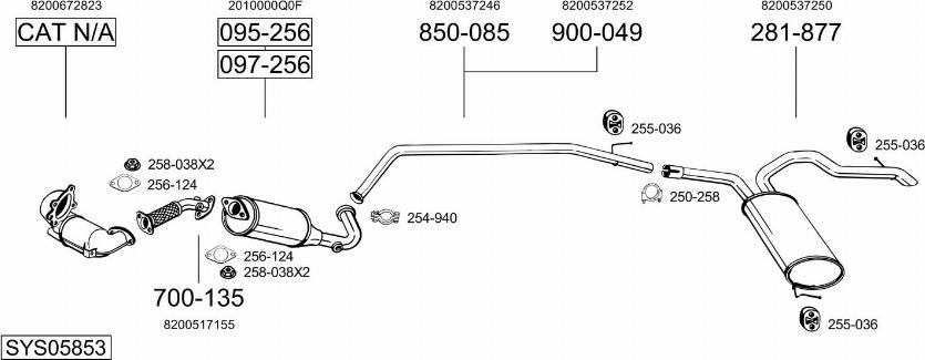 Bosal SYS05853 - Impianto gas scarico autozon.pro