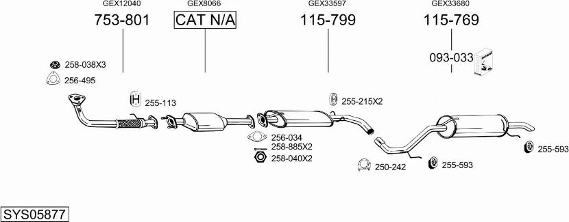 Bosal SYS05877 - Impianto gas scarico autozon.pro