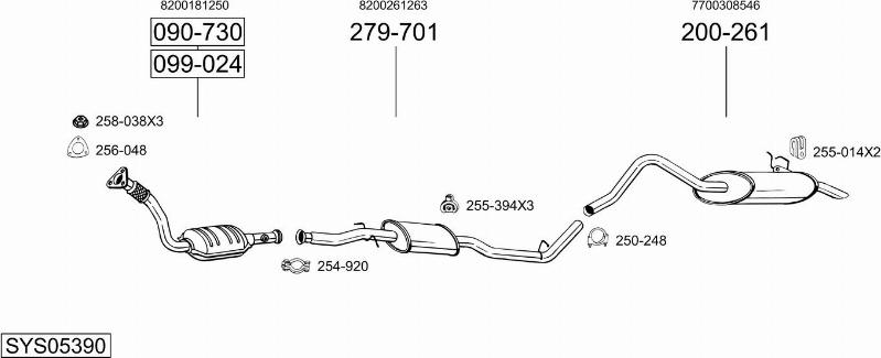 Bosal SYS05390 - Impianto gas scarico autozon.pro