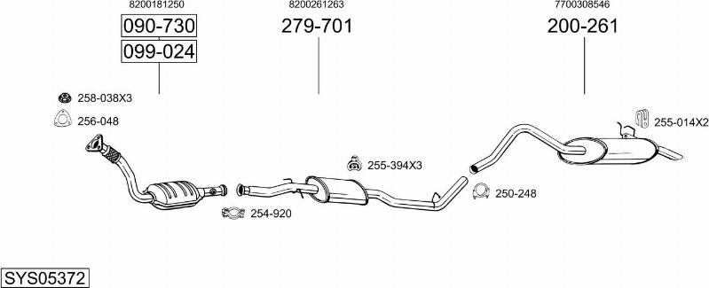 Bosal SYS05372 - Impianto gas scarico autozon.pro