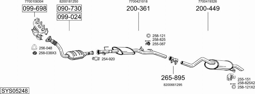 Bosal SYS05248 - Impianto gas scarico autozon.pro