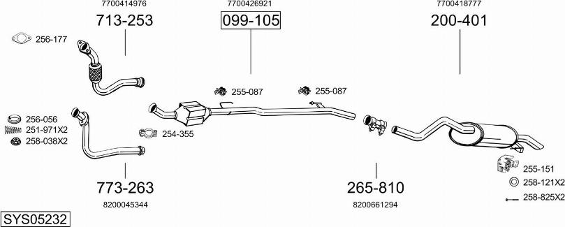 Bosal SYS05232 - Impianto gas scarico autozon.pro