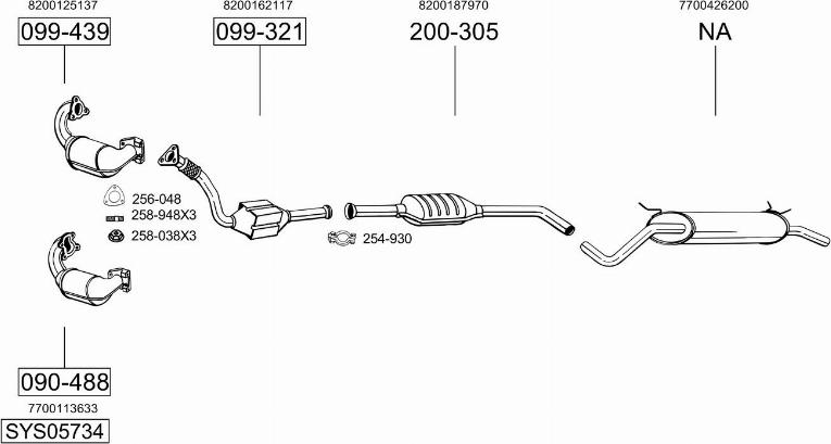 Bosal SYS05734 - Impianto gas scarico autozon.pro