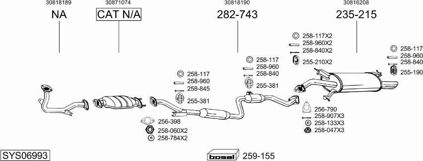 Bosal SYS06993 - Impianto gas scarico autozon.pro