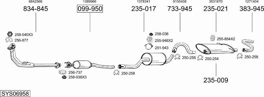 Bosal SYS06958 - Impianto gas scarico autozon.pro