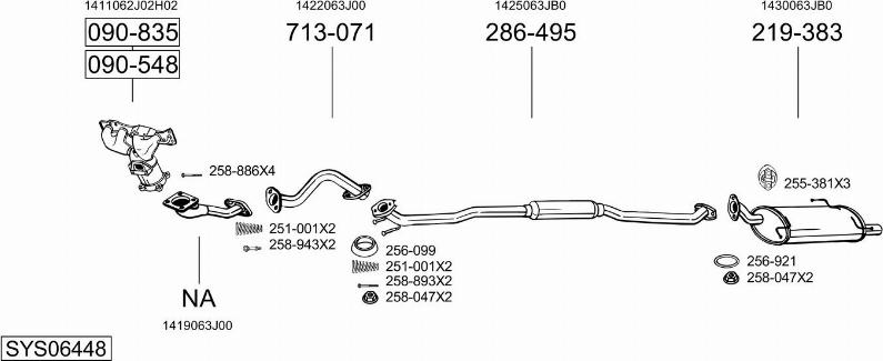 Bosal SYS06448 - Impianto gas scarico autozon.pro