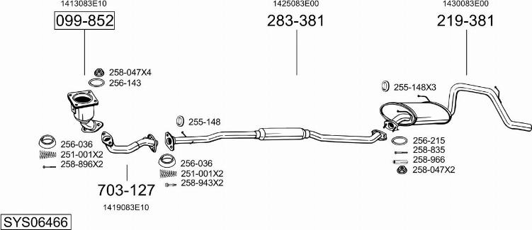 Bosal SYS06466 - Impianto gas scarico autozon.pro