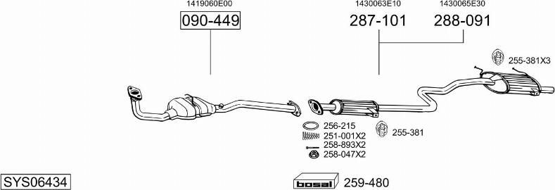 Bosal SYS06434 - Impianto gas scarico autozon.pro