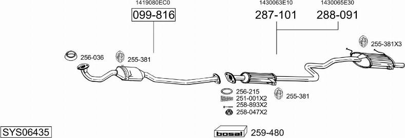 Bosal SYS06435 - Impianto gas scarico autozon.pro