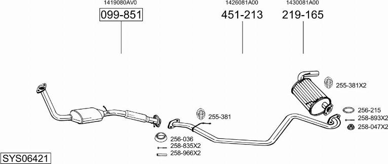 Bosal SYS06421 - Impianto gas scarico autozon.pro