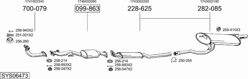 Bosal SYS06473 - Impianto gas scarico autozon.pro