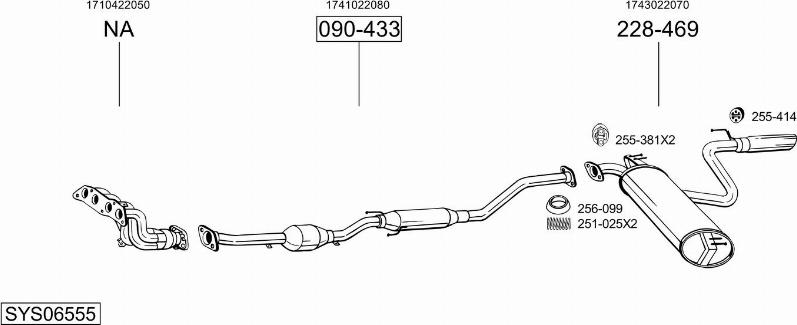 Bosal SYS06555 - Impianto gas scarico autozon.pro