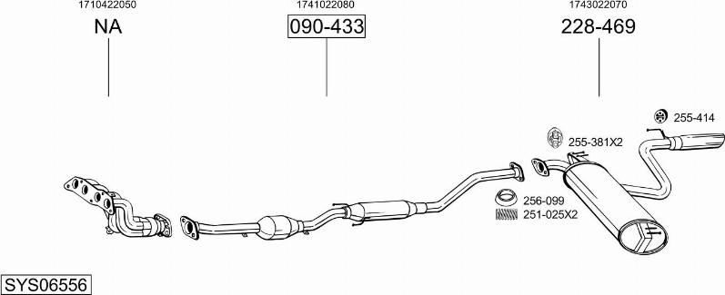 Bosal SYS06556 - Impianto gas scarico autozon.pro