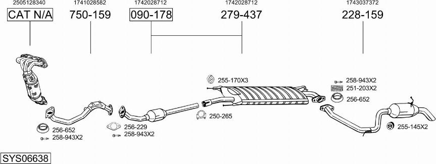 Bosal SYS06638 - Impianto gas scarico autozon.pro