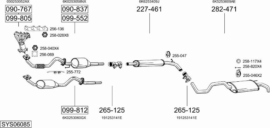 Bosal SYS06085 - Impianto gas scarico autozon.pro